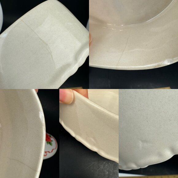 Vtg Teleflora Ceramic Heart Shaped Trinket Box w Lid Red Roses Flower Red Ribbon - Picture 7 of 13